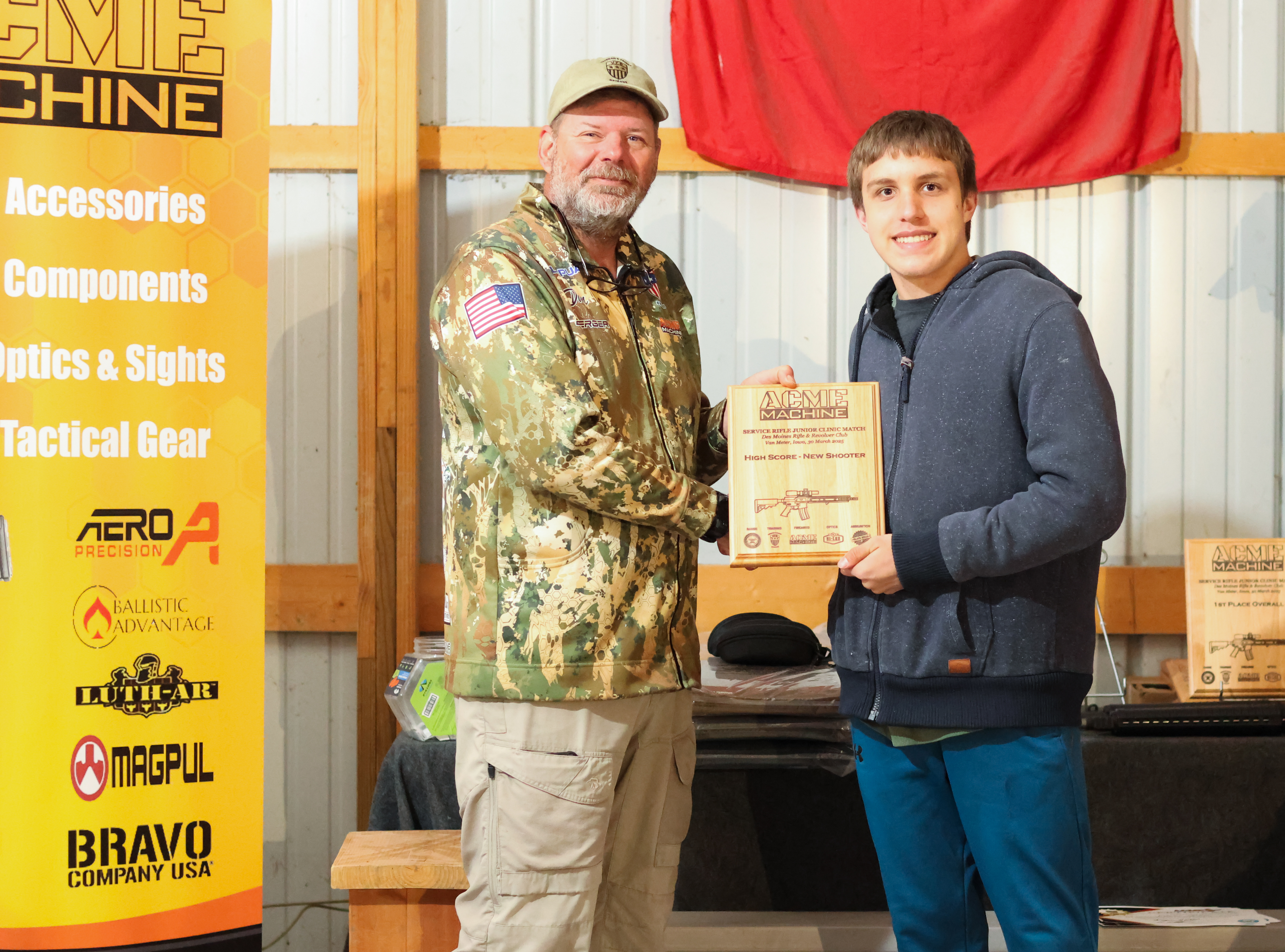 JJ Wilson training and practicing on the firing line at the Iowa JHPRC with ACME Machine & ACME Rifle quality and custom design wins competition