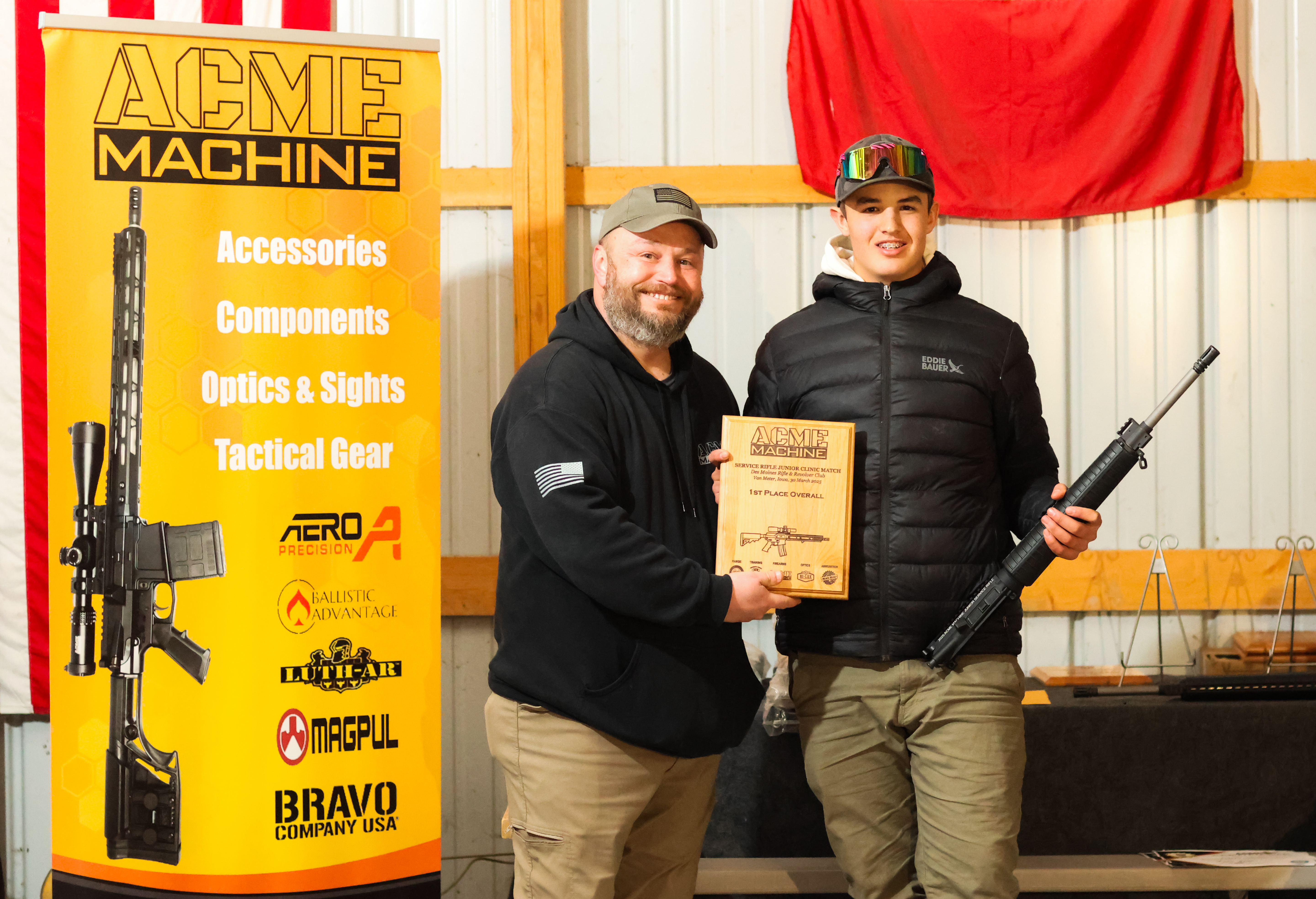 Wyatt Greiser training and practicing on the firing line at the Iowa JHPRC with ACME Machine & ACME Rifle quality and custom design wins competition