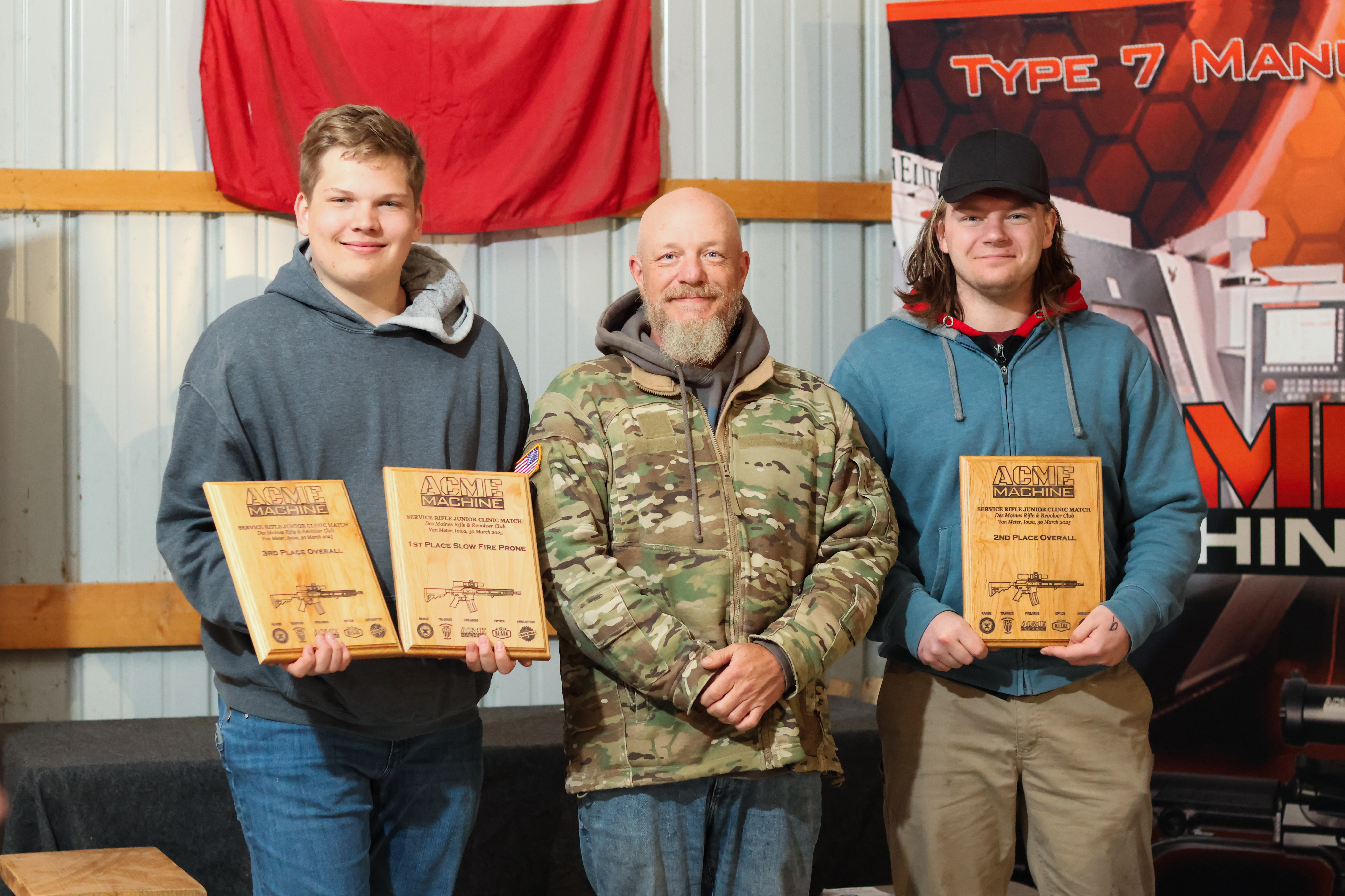 Cousins Zachariah Engleman and Logan Skinner of Harrisonville training and practicing on the firing line at the Iowa JHPRC with ACME Machine & ACME Rifle quality and custom design wins competition